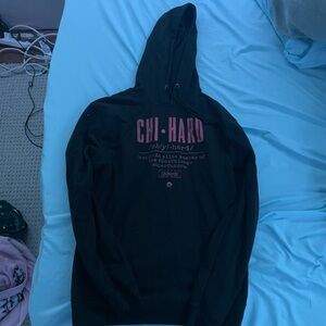 Black Chihard Hoodie with Pink Graphic